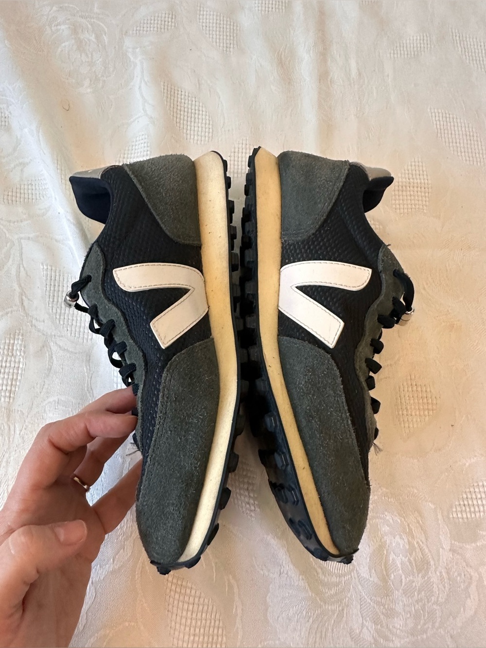 Veja Rio Branco Sneakers Gray Suede Black Mesh Slip On Sneakers Women’s 8 - Picture 6 of 16